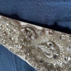 Beaded Bridal Belt - Ivory Size 14